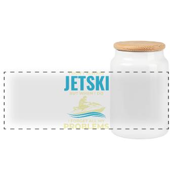 Humour Jetski Conduite Citation Ocean Lifestyle - Boîte à biscuits avec couvercle en bois - blanc - Devant