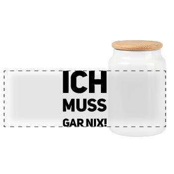 I have to garnix - Panoramic Cookie Jar with Wooden Lid - white - Front