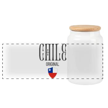 Originaire du Chili, né au Chili - Boîte à biscuits avec couvercle en bois - blanc - Devant