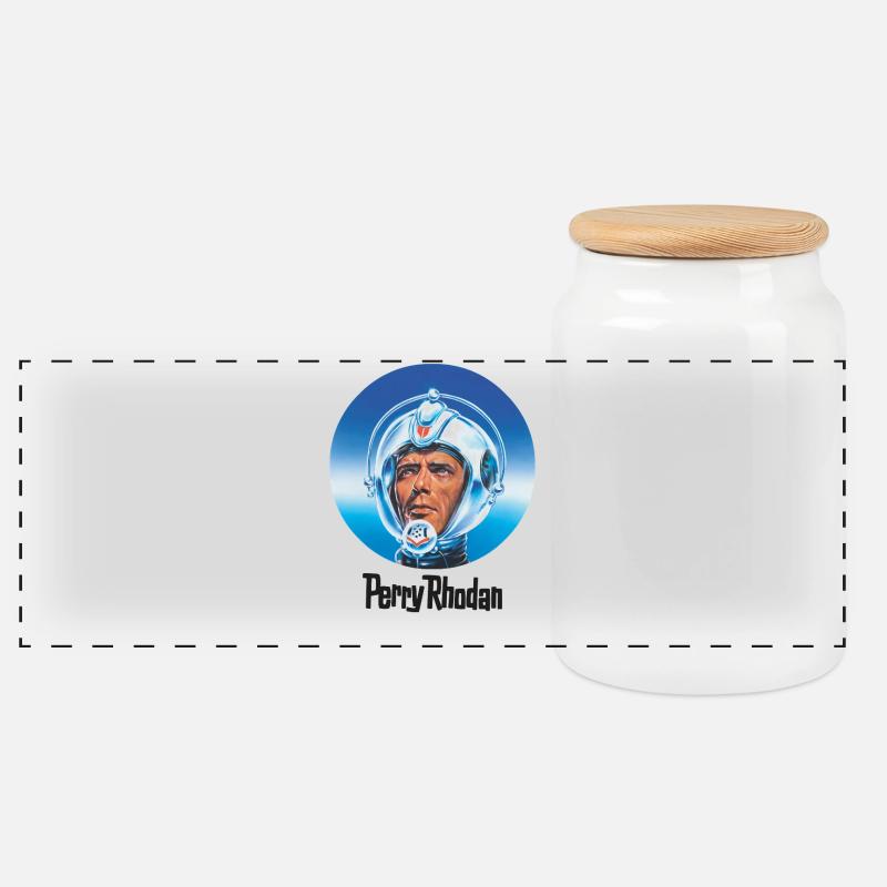 PERRY RHODAN - Unser Mann im All - Panorama Keksdose mit Holzdeckel - Weiß