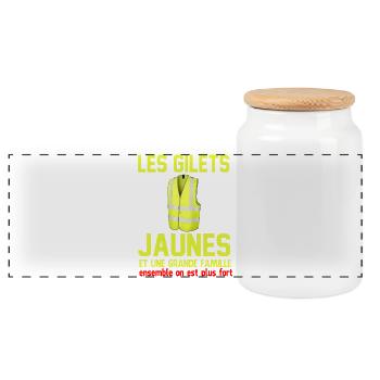 Yellow Wests T-Shirt - Panorama Keksdose mit Holzdeckel - Weiß - Vorne