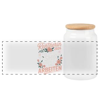 Pensioner 2026 - Panoramic Cookie Jar with Wooden Lid - white - Front