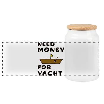 besoin d’argent pour un yacht - Boîte à biscuits avec couvercle en bois - blanc - Devant