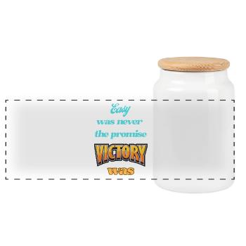 Inspiring motivational pressure - Panoramic Cookie Jar with Wooden Lid - white - Front