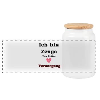 Motif Cœur et Soins - Boîte à biscuits avec couvercle en bois - blanc - Devant