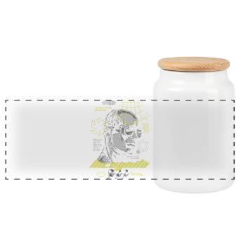 Urban Future – Futuristic Streetwear - Panoramic Cookie Jar with Wooden Lid - white - Front