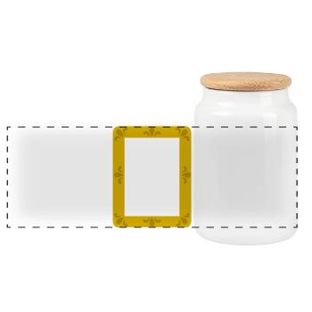 Portrait orné de cadre doré - Boîte à biscuits avec couvercle en bois - blanc - Devant