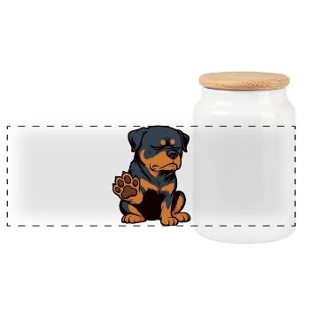 Rottweiler Propriétaire de Rottweiler Lovers - Boîte à biscuits avec couvercle en bois - blanc - Devant