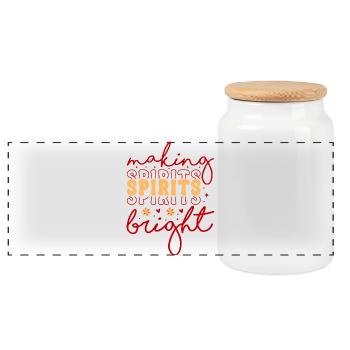 Rendez les esprits de Noël lumineux - Boîte à biscuits avec couvercle en bois - blanc - Devant