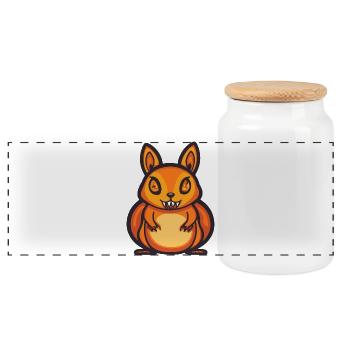 Écureuil Halloween Bande dessinée Drôle - Boîte à biscuits avec couvercle en bois - blanc - Devant