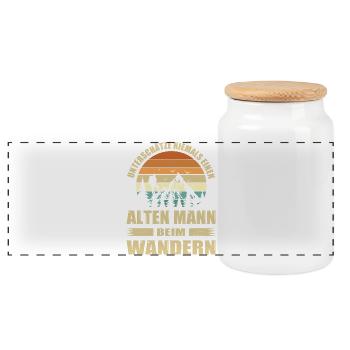 Tenue d’alpinisme en plein air - Boîte à biscuits avec couvercle en bois - blanc - Devant