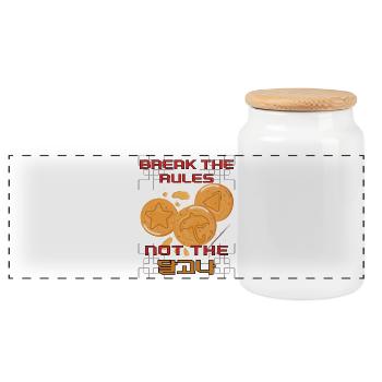 Brisez les règles pas le Dalgona – Bonbons coréens - Boîte à biscuits avec couvercle en bois - blanc - Devant