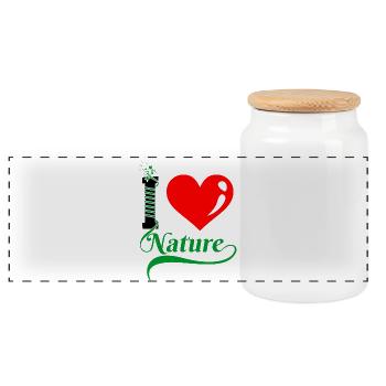 Emblème du cœur de la nature - Boîte à biscuits avec couvercle en bois - blanc - Devant