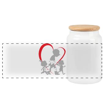 Papi est le meilleur grand-père avec des petits-enfants - Boîte à biscuits avec couvercle en bois - blanc - Devant