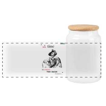 BÄSSE PARODY Design 001 - Panorama Keksdose mit Holzdeckel - Weiß - Vorne