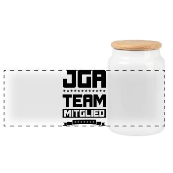 BACHELOR PARTY TEAM MEMBER - Panoramic Cookie Jar with Wooden Lid - white - Front