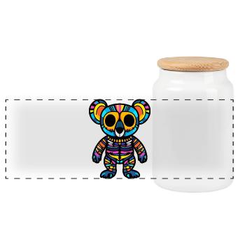 Koala Halloween Zombie - Panorama Keksdose mit Holzdeckel - Weiß - Vorne