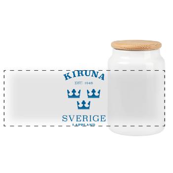 Kiruna Sverige Suède - Boîte à biscuits avec couvercle en bois - blanc - Devant