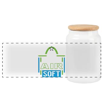 Airsoft Anniversary 10 Years Coach Player Jubi - Panoramic Cookie Jar with Wooden Lid - white - Front