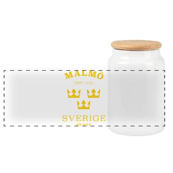 Malmö Sverige Sweden Schweden - Boîte à biscuits avec couvercle en bois - blanc - Devant