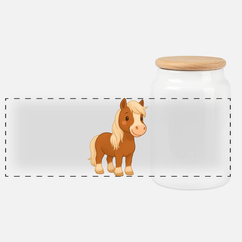 Melody_neu - Panoramic Cookie Jar with Wooden Lid - white