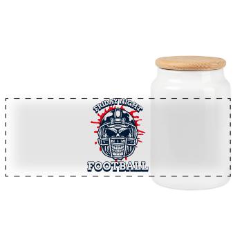 Friday Night Football – You’re Built for This - Panoramic Cookie Jar with Wooden Lid - white - Front