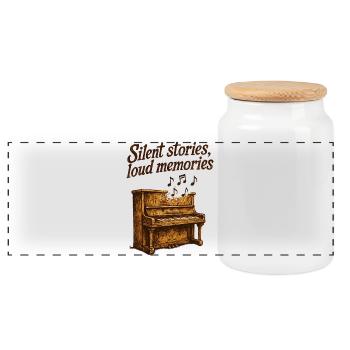 Urbex - Urban Exploration - Panoramic Cookie Jar with Wooden Lid - white - Front