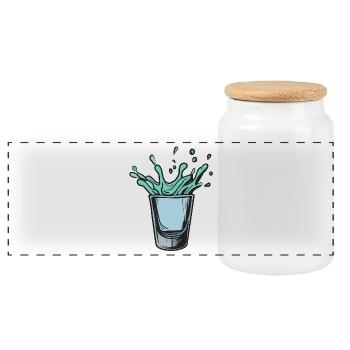 Spritzglas Splash in Teal Neon - Panorama Keksdose mit Holzdeckel - Weiß - Vorne