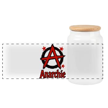 Anarchy - Punk - Revolution - Panoramic Cookie Jar with Wooden Lid - white - Front