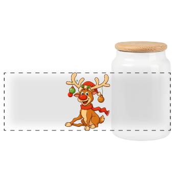 Weihnachten T-Shirt Damen Geschenke für Ihn Lustig - Panorama Keksdose mit Holzdeckel - Weiß - Vorne