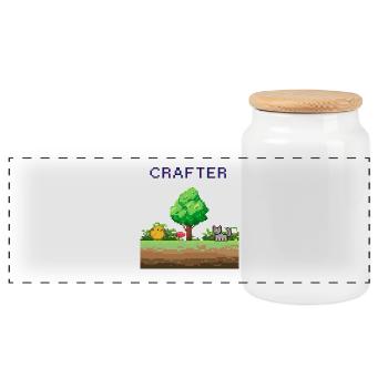 Aventure en forêt de Pixel Crafter - Boîte à biscuits avec couvercle en bois - blanc - Devant