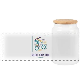Ride or Die – Maillot BMX Street Division - Boîte à biscuits avec couvercle en bois - blanc - Devant