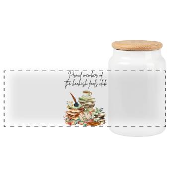 Buckclub - Boîte à biscuits avec couvercle en bois - blanc - Devant