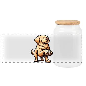 Golden Retriever Goldie Goldiepropriétaire Goldies - Boîte à biscuits avec couvercle en bois - blanc - Devant