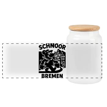 schnoor bremen - Panorama Keksdose mit Holzdeckel - Weiß - Vorne