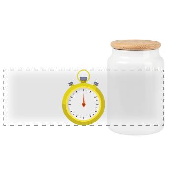Stopwatch - Panoramic Cookie Jar with Wooden Lid - white - Front