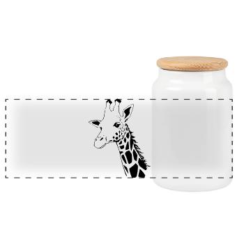 Giraffe Geschenk Weihnachten  - Panorama Keksdose mit Holzdeckel - Weiß - Vorne