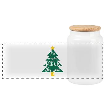 I'm on your wish list this year - Panoramic Cookie Jar with Wooden Lid - white - Front