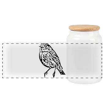 Black Bird Black Gift Noël - Boîte à biscuits avec couvercle en bois - blanc - Devant