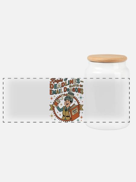 Knight of Deadlines - Panorama Keksdose mit Holzdeckel - Weiß