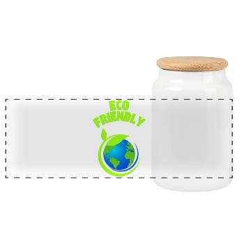 Graphique Éco Leaf Earth - Boîte à biscuits avec couvercle en bois - blanc - Devant
