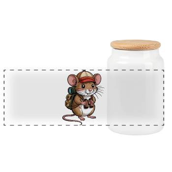 Wandermouse Adventure - Panoramic Cookie Jar with Wooden Lid - white - Front