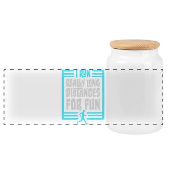 I Run Really Long Distances For Fun Marathon Sport - Panoramic Cookie Jar with Wooden Lid - white - Front