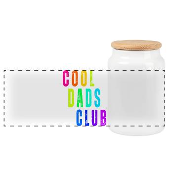 Dads Club Regenbogen Design - Panorama Keksdose mit Holzdeckel - Weiß - Vorne