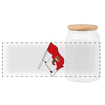 Drapeau de Salzbourg - Boîte à biscuits avec couvercle en bois - blanc - Devant