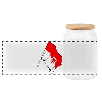 Flag Vorarlberg - Panoramic Cookie Jar with Wooden Lid - white - Front