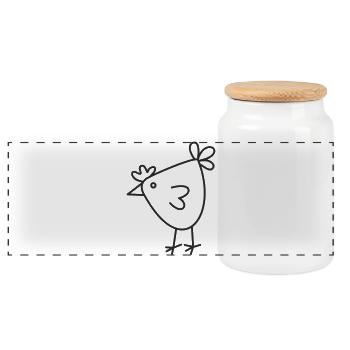 Dessin animé Joyeuse Poule - Boîte à biscuits avec couvercle en bois - blanc - Devant