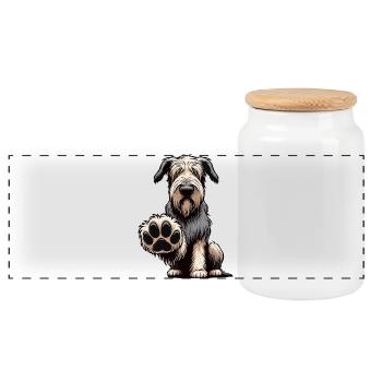 Lévrier irlandais Lévrier Propriétaire de chien de lévrier Fan de chien de loup - Boîte à biscuits avec couvercle en bois - blanc - Devant