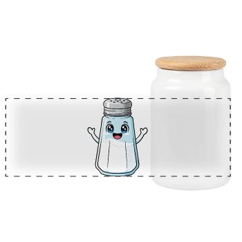 Salière Couples mignons et drôles de la Saint-Valentin - Boîte à biscuits avec couvercle en bois - blanc - Devant
