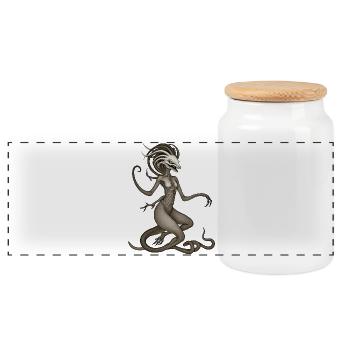 BUG #4 - dark hell - Boîte à biscuits avec couvercle en bois - blanc - Devant